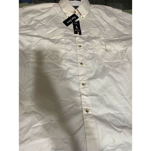 COPY - NEW Tiger Hill MenFishing Shirt Short Sleeves Cream Color Performance Po… - Picture 1 of 5